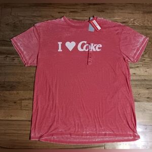 NWT Women's I Heart Coke Burnout Short Sleeve Graphic T-Shirt Red Size 2X-Large